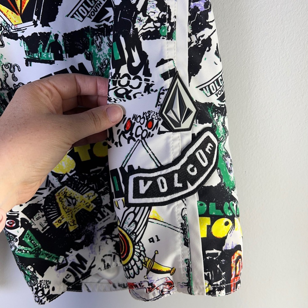 Volcom ModTech Mens Sz 33 Boardshorts Graffiti Print Swim Trunks Colorful Beach - Picture 7 of 16